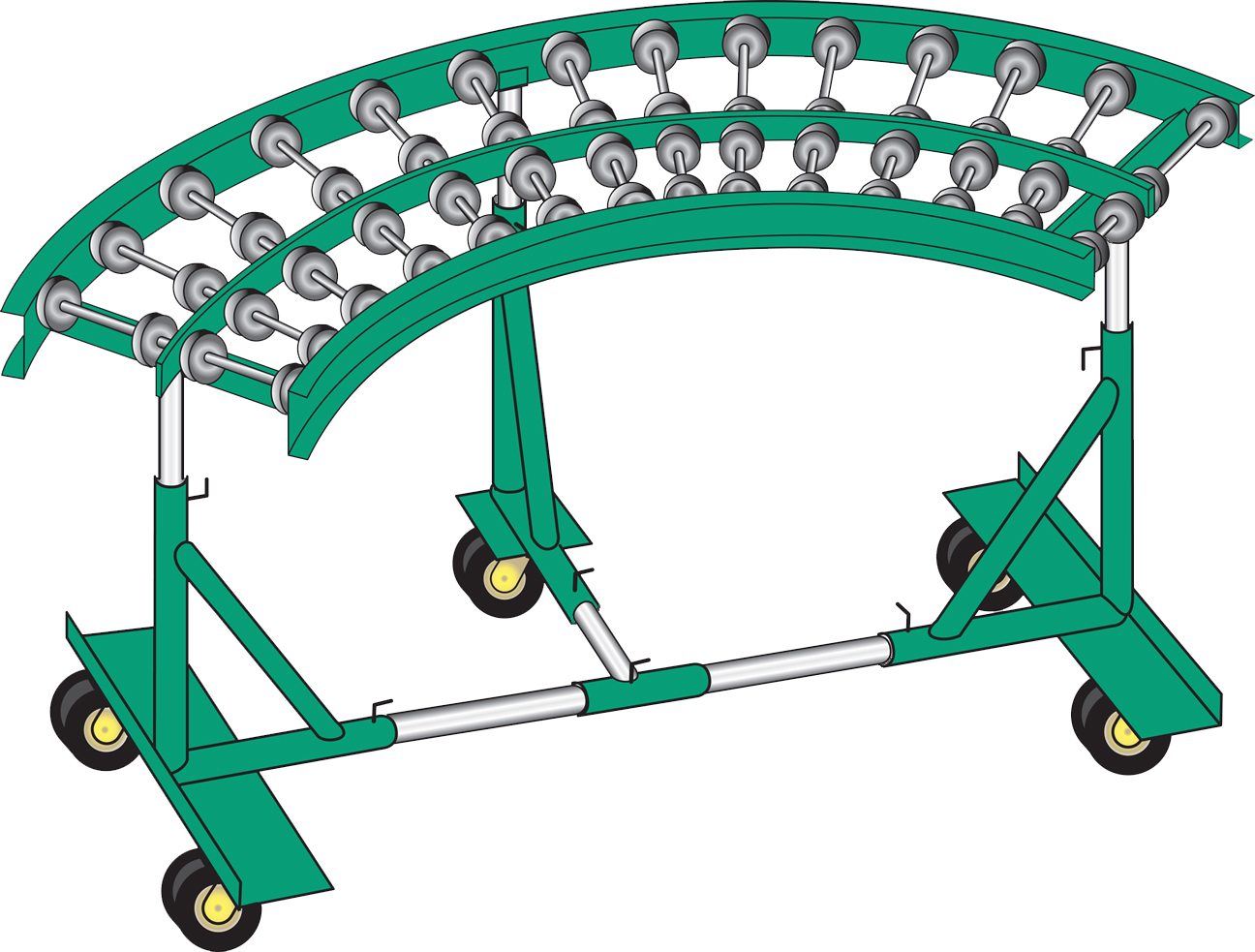 PORTABLE CASTERED CURVED SUPPORTS